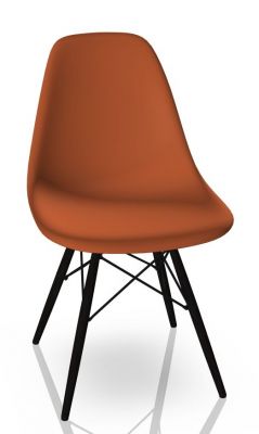 Eames Plastic Side Chair DSW Chair Vitra Maple black - rust orange